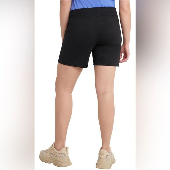 Hanes Women's Jersey Pocket Drawstring Short 7" Inseam Black (176) - Picture 2 of 5